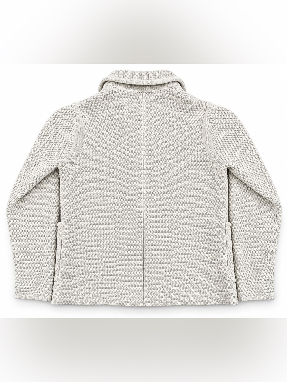 Burberry Brit Men’s XL Cotton Knit Double-Breasted Peacoat Cardigan Ivory - Picture 3 of 6